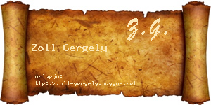 Zoll Gergely névjegykártya